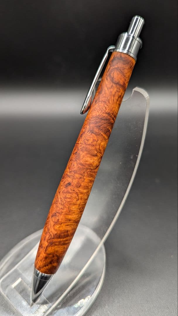 333ペン工房翌檜 本花梨 瘤杢 木軸シャーペン ボールペン
