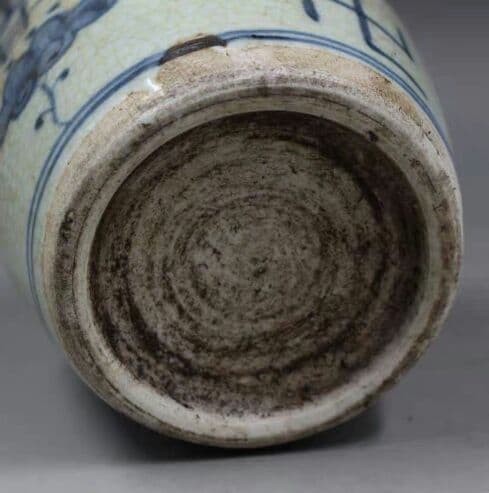 代の全手描き青喜字壺模古古古古品古陶磁器コレクション置物出土