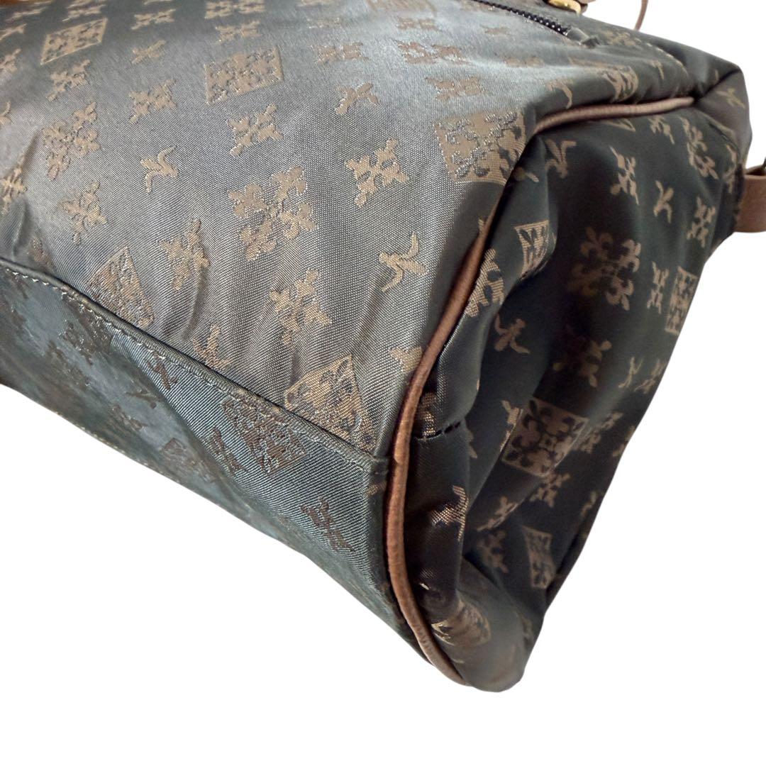 美品 ラシット 2way ショルダーバッグ モノグラム グレー