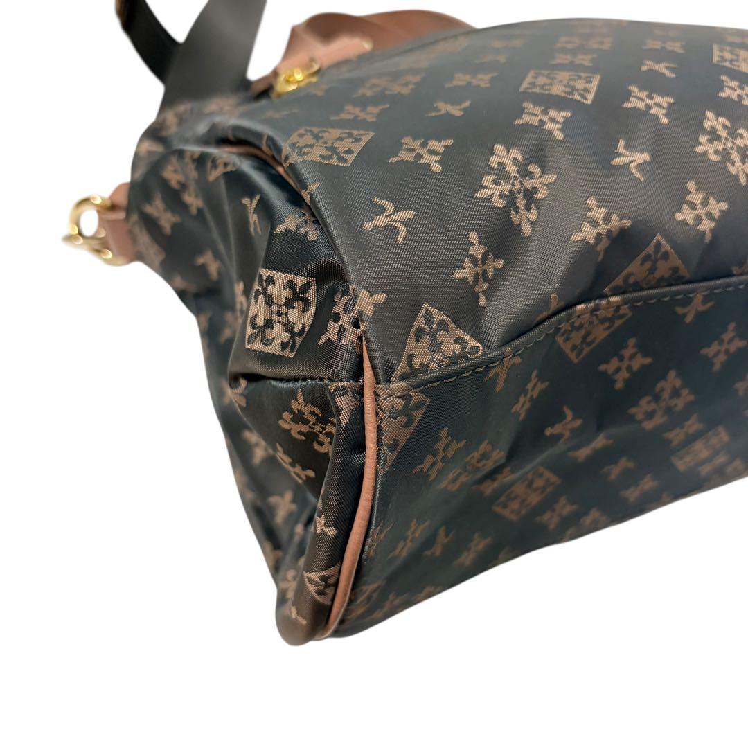 美品 ラシット 2way ショルダーバッグ モノグラム グレー