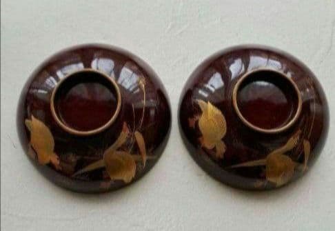 y.e様　ご予約品です 江戸時代　栗色 蓋付き椀　7客+フレームセット