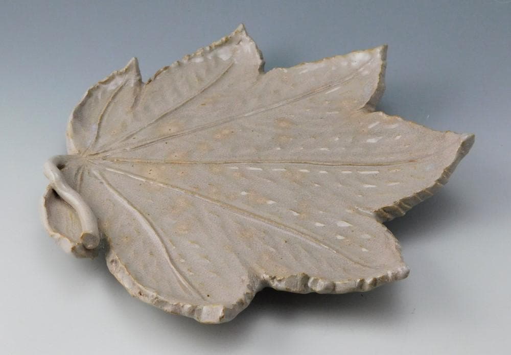 【鳳凰堂】大和吉孝松緑『萩焼 紅葉形菓子鉢』茶道具 菓子器 送料出品者負担