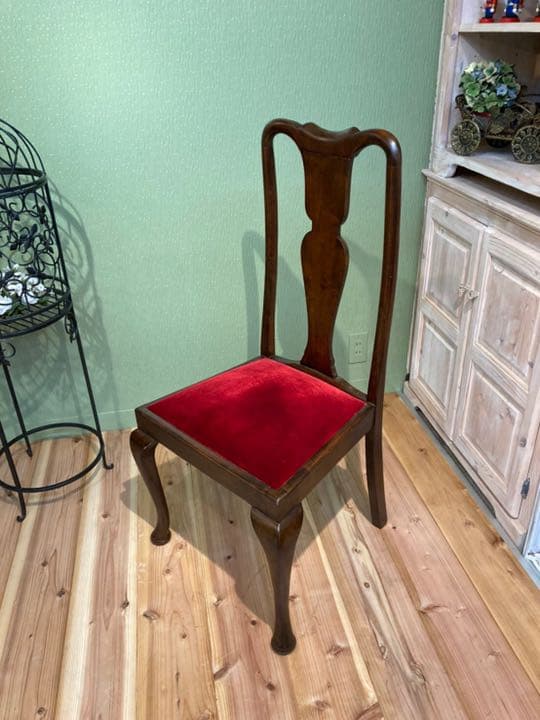 ベロア 猫脚 椅子 ⑥ アンティーク ビンテージ チェアー インテリア