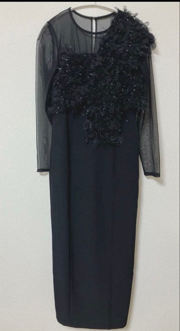 ニアナ フリンジグリッターノットドレス パーティ オケージョン