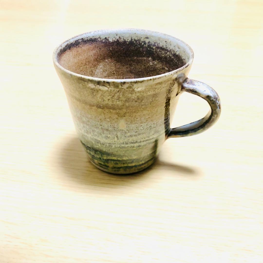 陶芸品 小石原焼 ブラウンの陶器マグカップ