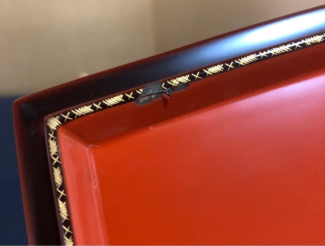 《R》輪島塗 溜アジロ 三段重 木製漆器 木箱　260120き5