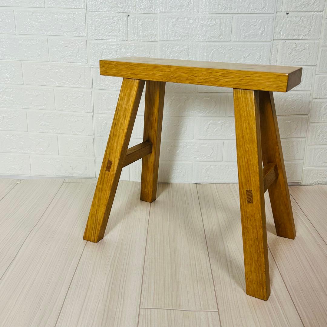 廃盤 良品計画 無垢材ベンチ オーク材 小 ミニベンチ 木製 天然木