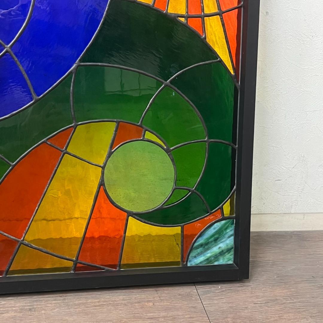 大型 ヴィンテージ ステンドグラス アンティークパネル 84.5×81