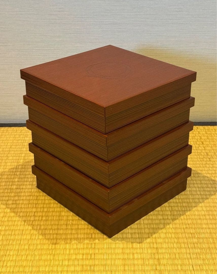 木製漆塗り 初瀬川柳菴 作 柳筥 出世膳 5客 茶懐石道具