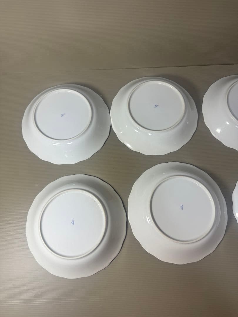 2079 深川製磁 蝶文 皿5客 鉢1客 未使用