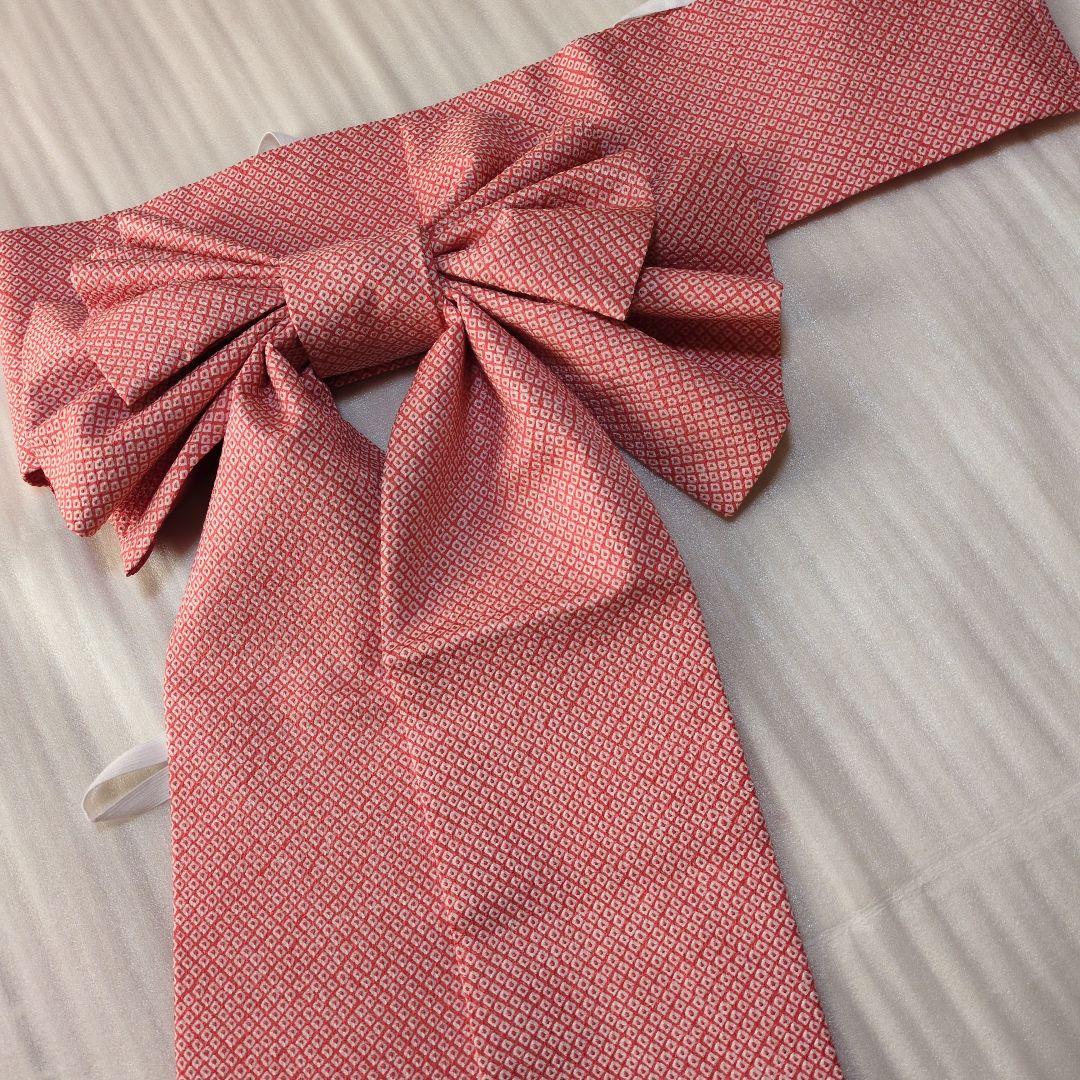 七五三７歳正絹着物とハンドメイドのだらり帯と帯締め帯揚げとしごきのセット