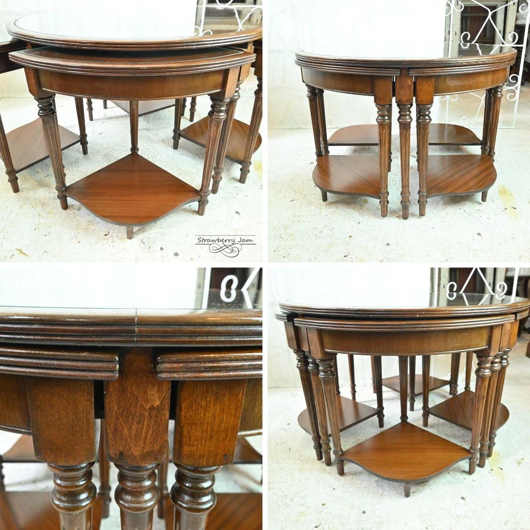 早い者勝ち】L3705-264 英国アンティーク 丸テーブル ネストテーブル