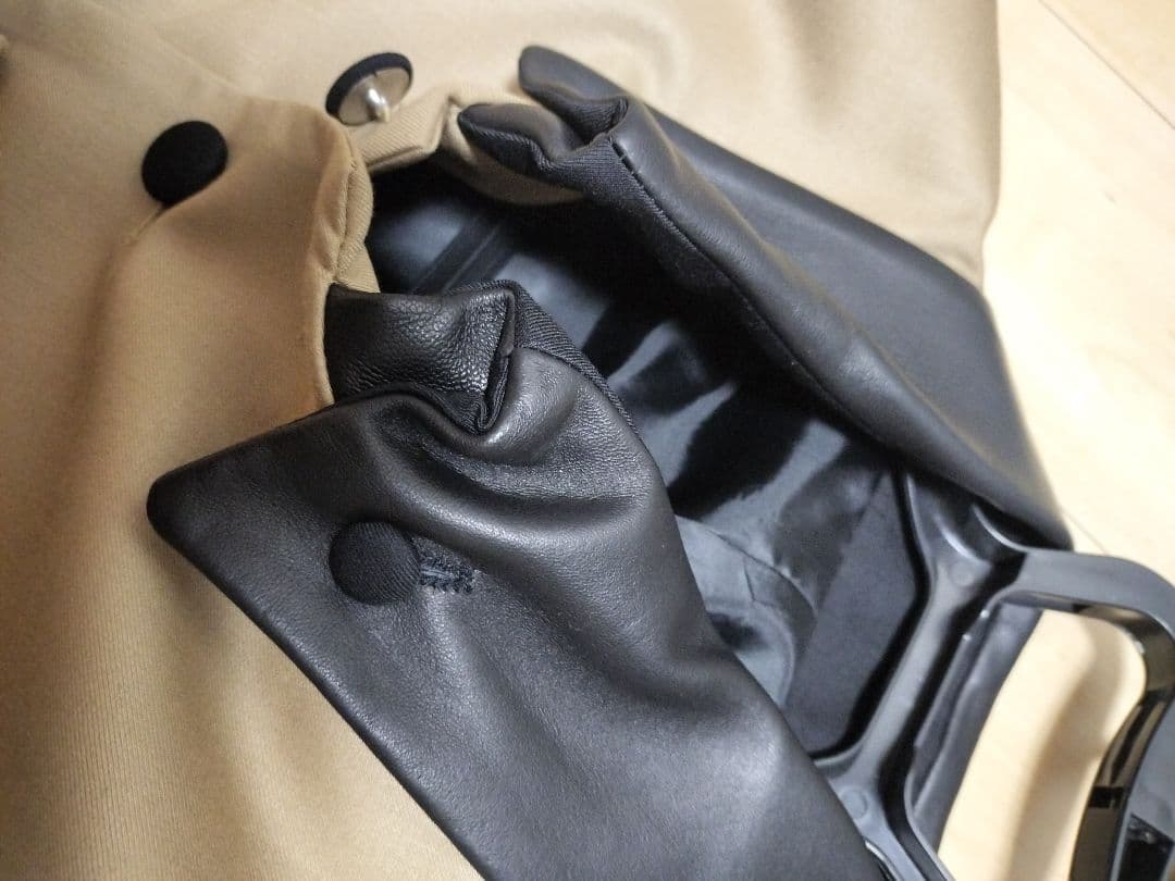 no id. black レザー 切替 ナポレオンジャケット