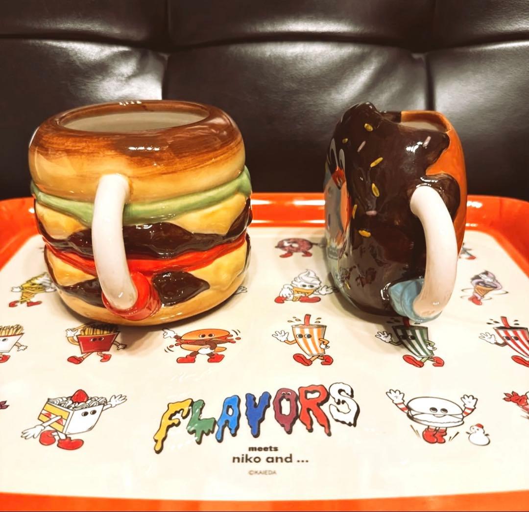 ニコアンド FLAVORS ハンバーガーマグ ドーナツマグ マグカップ2個セット