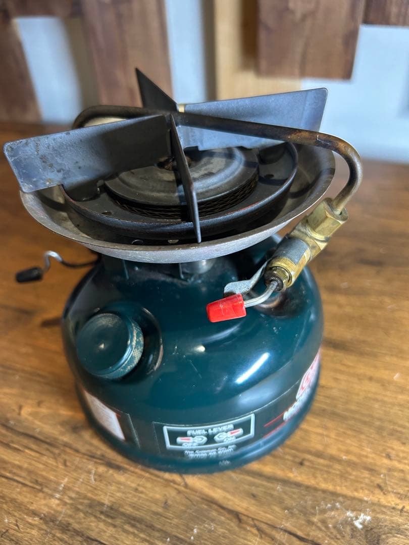【動作確認済】コールマン508 バーナー　2レバー式　カバー付き
