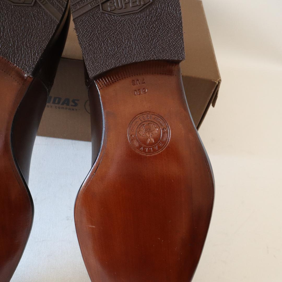 【未使用】BALLY パンチドキャップトゥ レザーシューズ EU6 茶 革靴