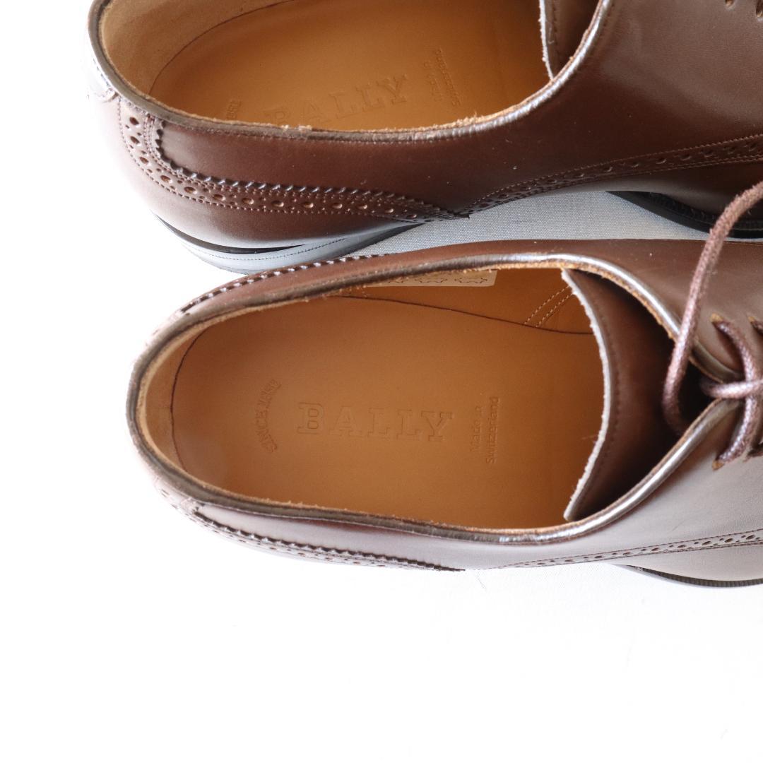 【未使用】BALLY パンチドキャップトゥ レザーシューズ EU6 茶 革靴