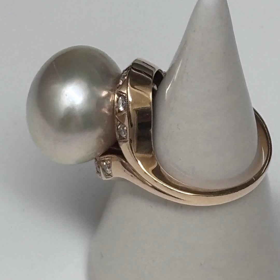 限定お値下げ‼️TASAKI★K18YG★9.2g南洋白蝶真珠14mmダイヤリング