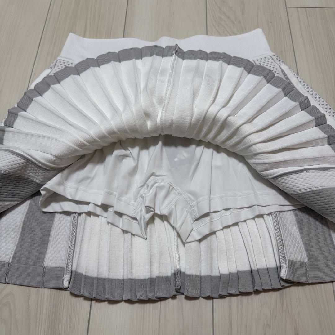 新品 アディダス セットアップ 秋冬 プライムニット プリーツスカート 白 保温