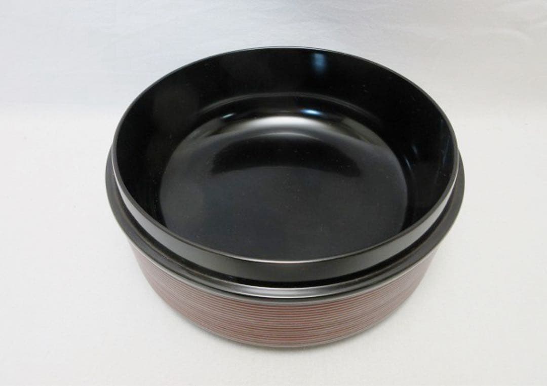 未使用 茶道具 平安象彦 木製溜塗 千筋菊紋 喰籠 菓子器