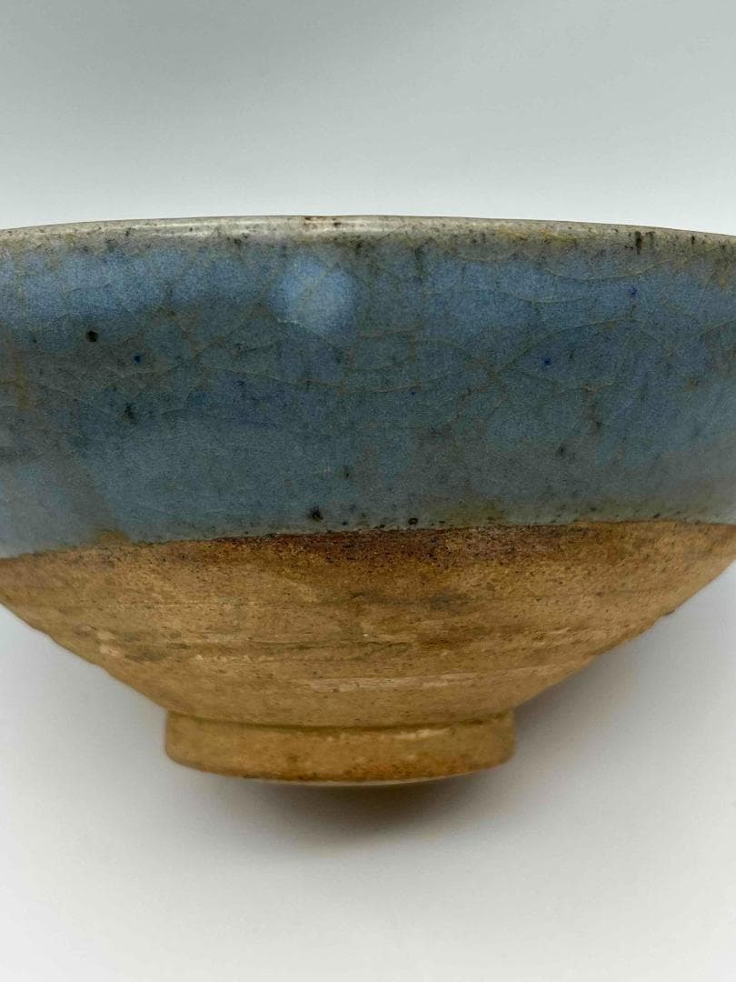 宋から元時代 鈞窯 澱青釉 天青釉茶碗 窯変釉
