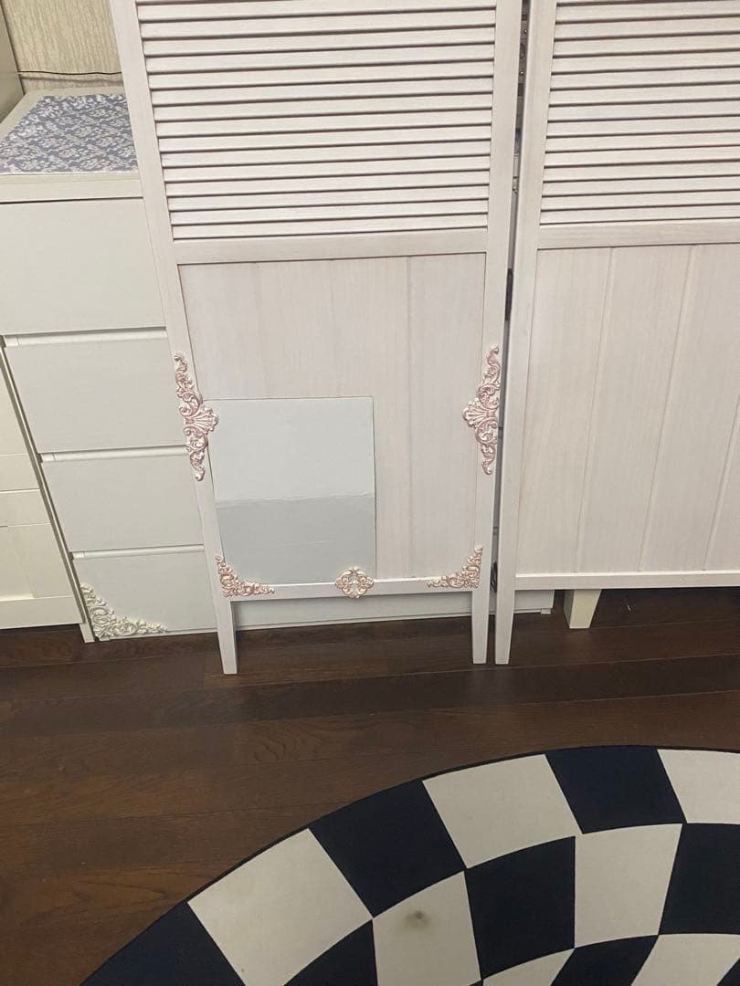 便利な 3連 パーティション♦️フレンチ ロココ仕様♦️ホワイト