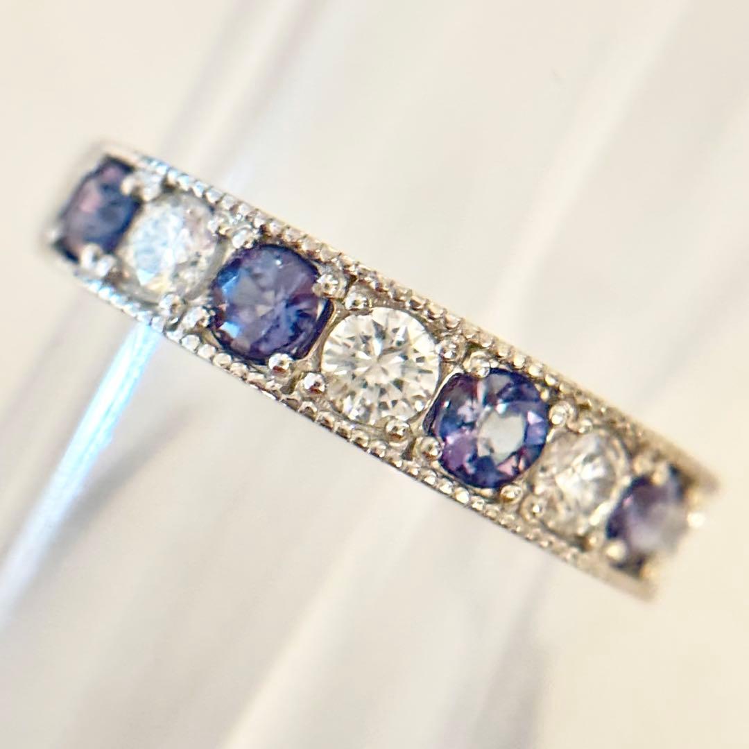 Pt900 アレキサンドライト ダイヤ 計0.76ctリング