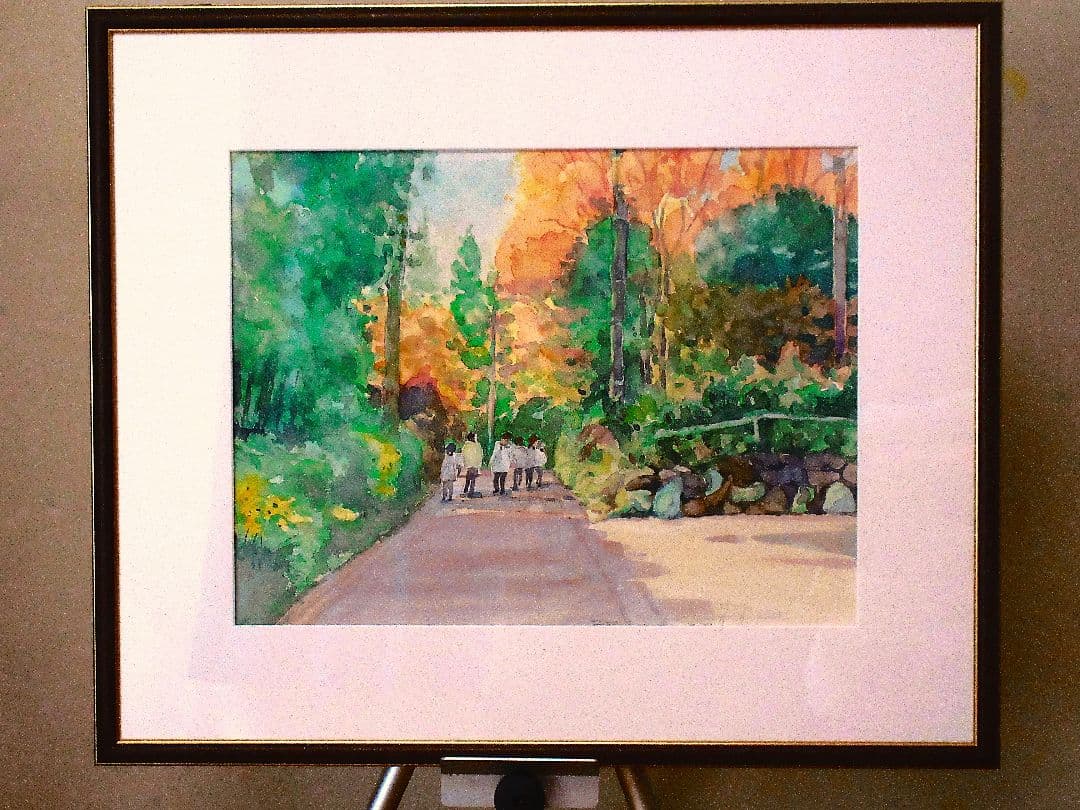 水彩画 風景画 額装済み