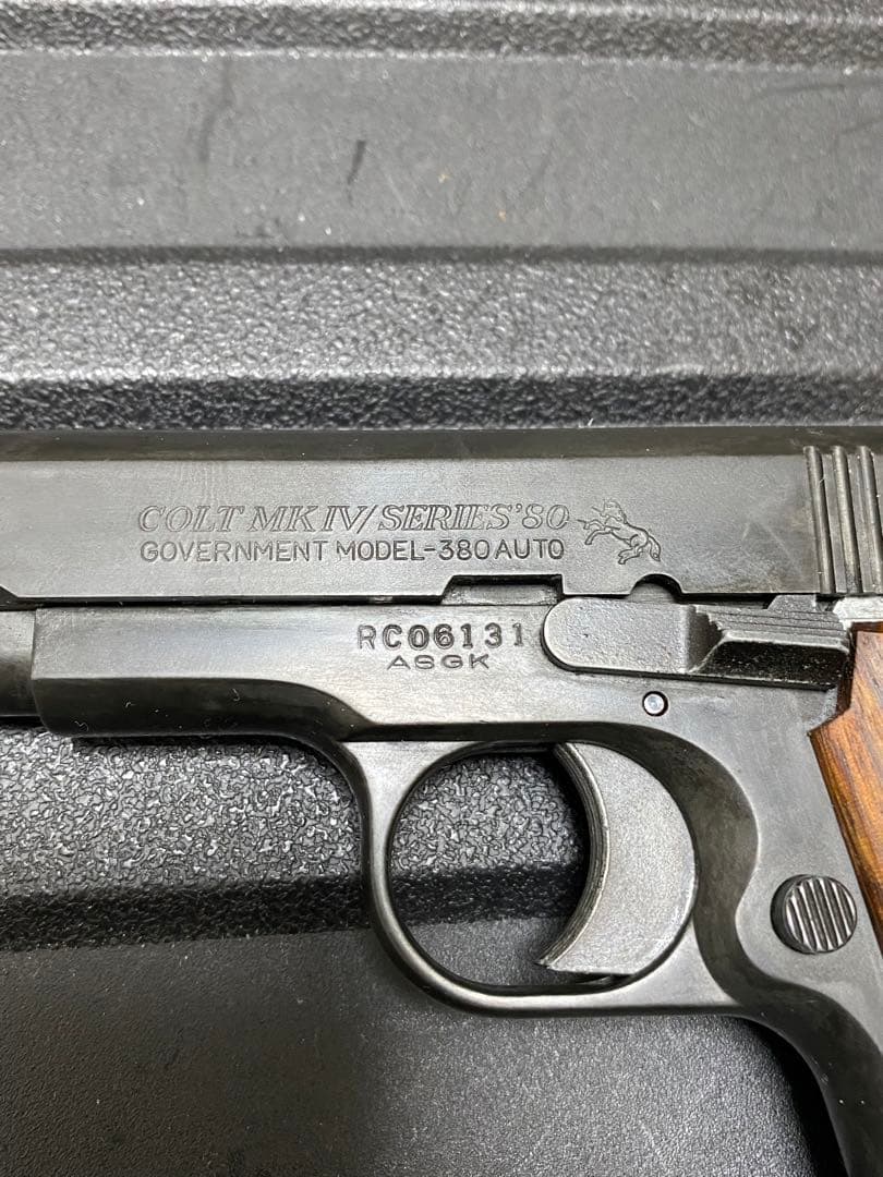 タナカ　コルト380オート　ウッドグリップ　ブラック　ガスブロ　絶版