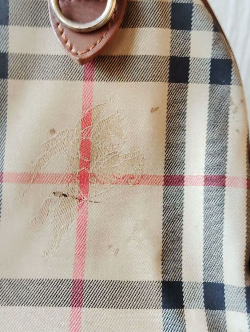 qhmirai　バーバリーズミニボストンバッグノバチェックシャードホース