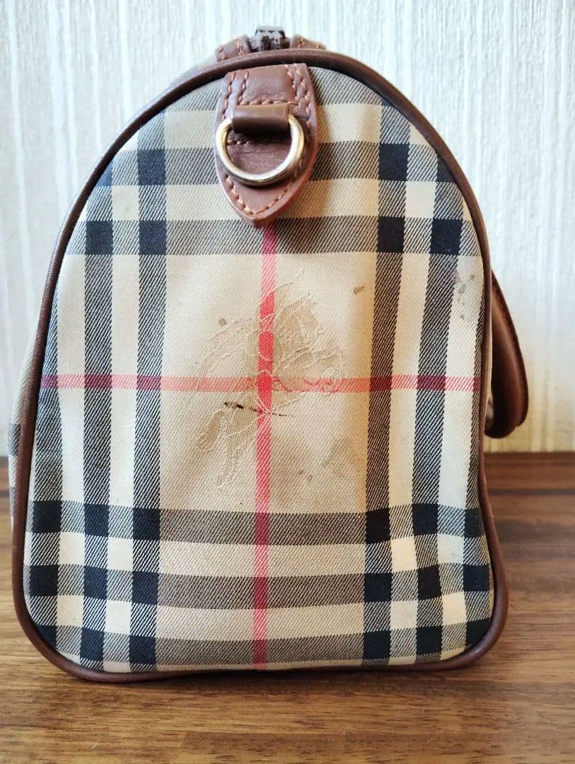 qhmirai　バーバリーズミニボストンバッグノバチェックシャードホース