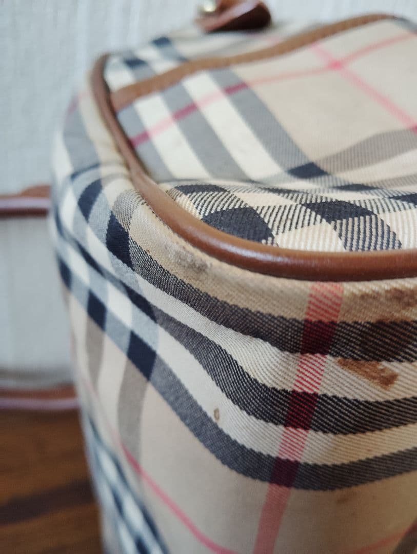 qhmirai　バーバリーズミニボストンバッグノバチェックシャードホース