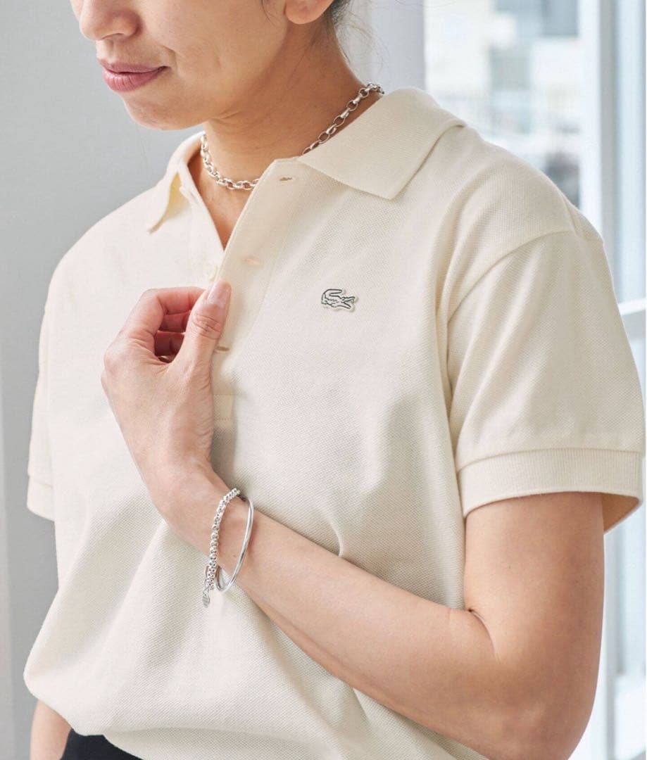 IENA ラコステ別注ポロシャツ　完売34ナチュラル