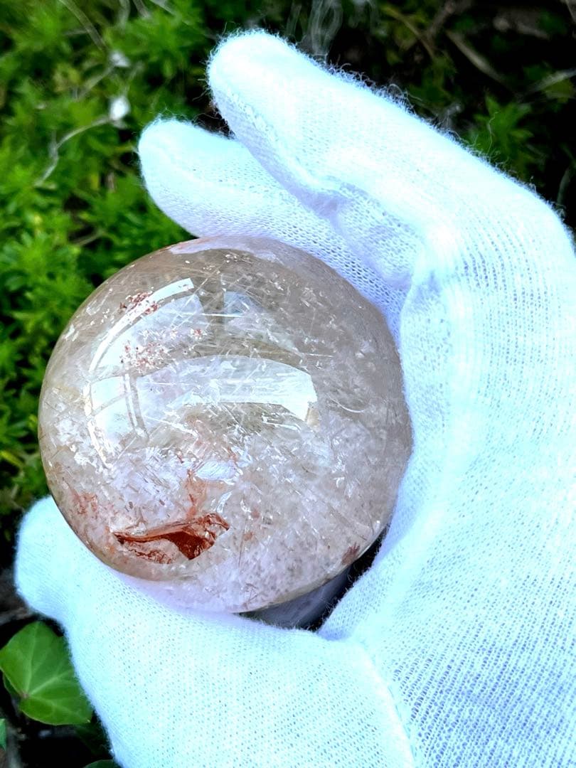 財運最強の天然石 満ち満ち ミックスルチルクォーツ スフィア 51㎜