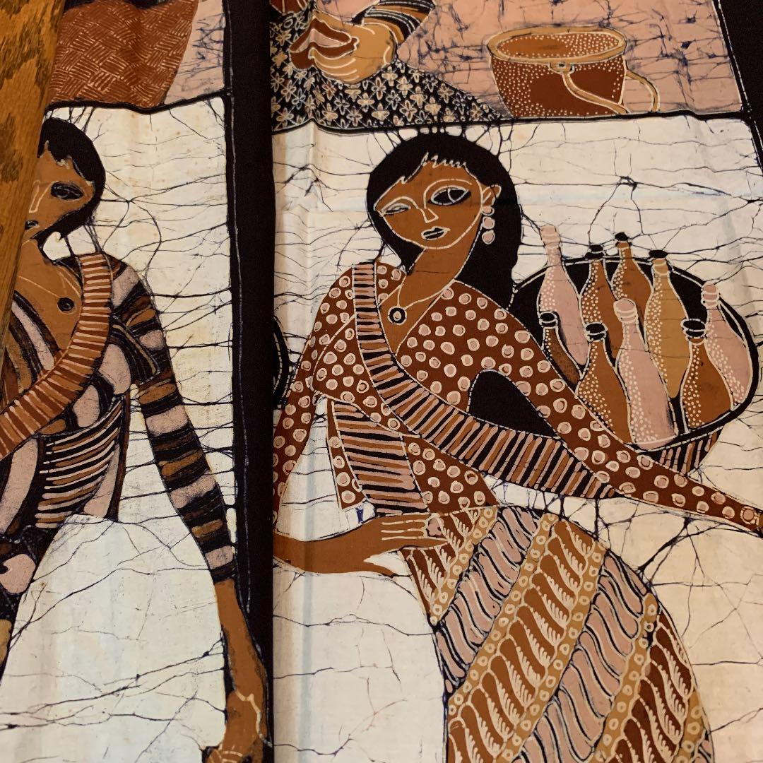 インドネシアで購入手描きバティック芸術品