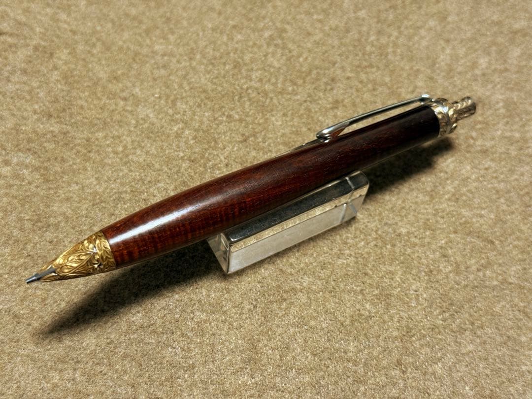 こぶた工房 彫金金具 サイアミーズローズウッド シャープペンシル