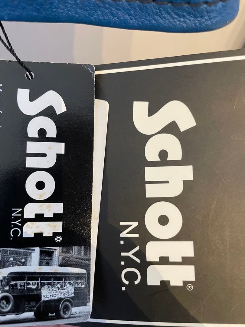 Schott ショットライダースジャケット ダブルブレストブルー 試着のみ