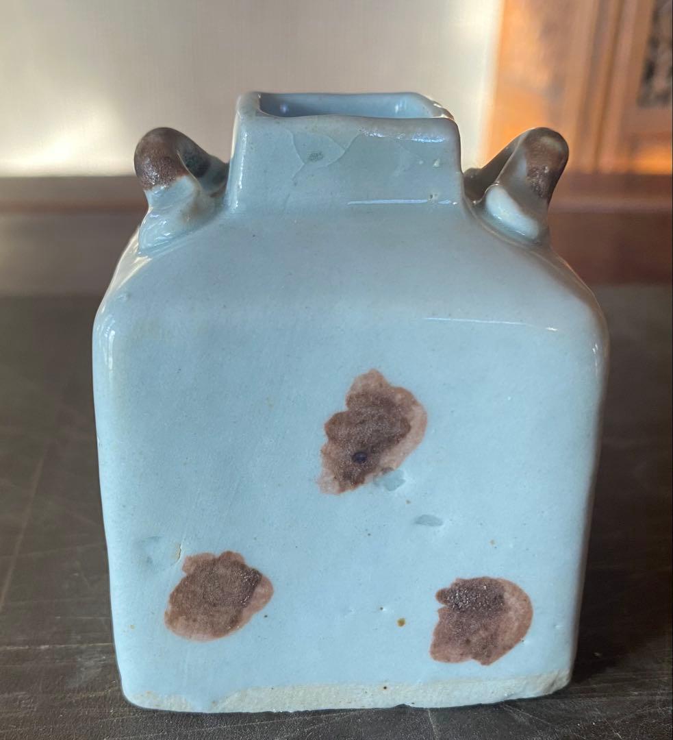 ミニ青白磁　鑑賞台付 ・ヴィンテージ　レア 一輪挿し・ミニ観葉植物　台湾茶器