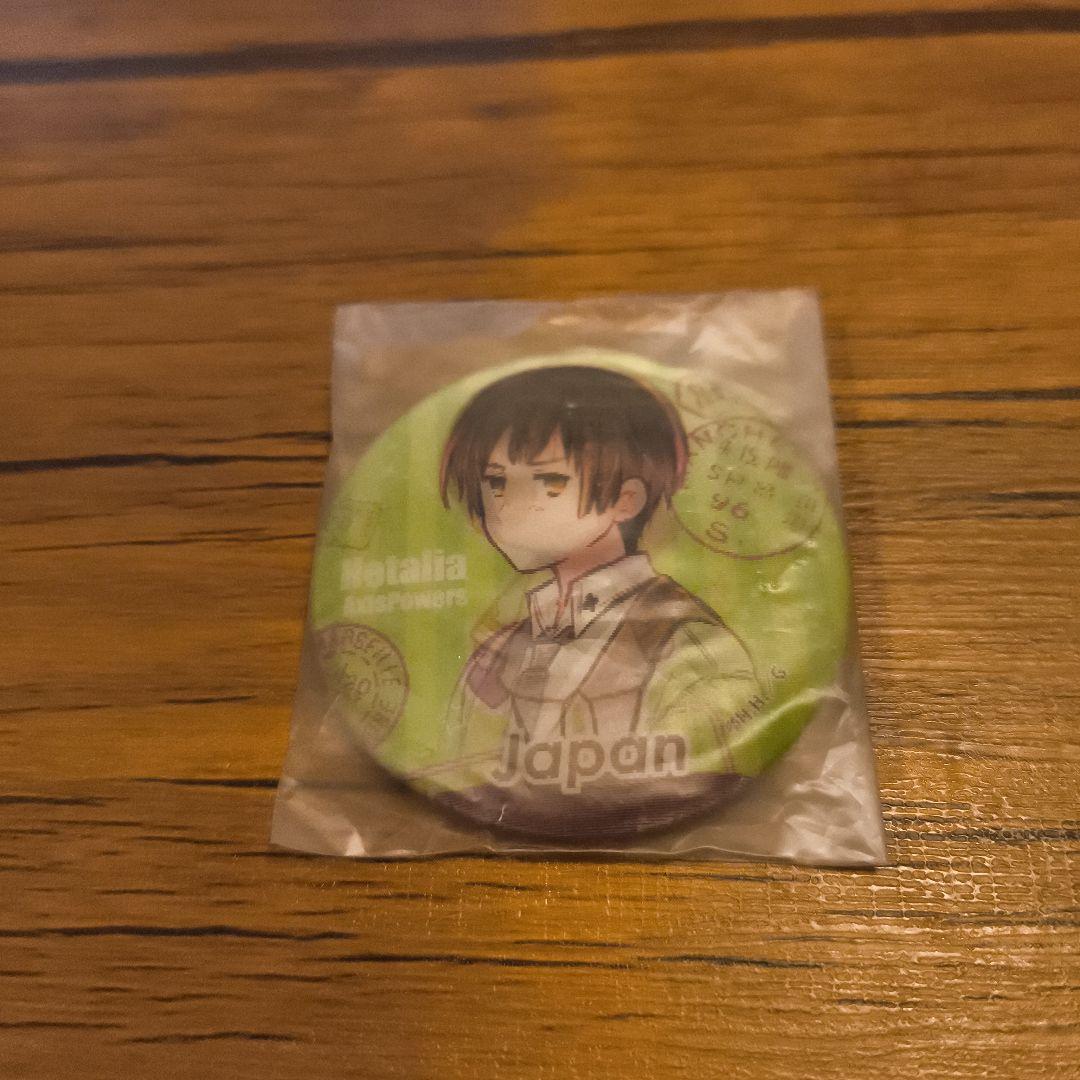 ヘタリア　チェンジング缶バッジ　日本　ちびきら ヘタリア アニメガ限定 チェンジング缶バッジ 日本だらけですよっ