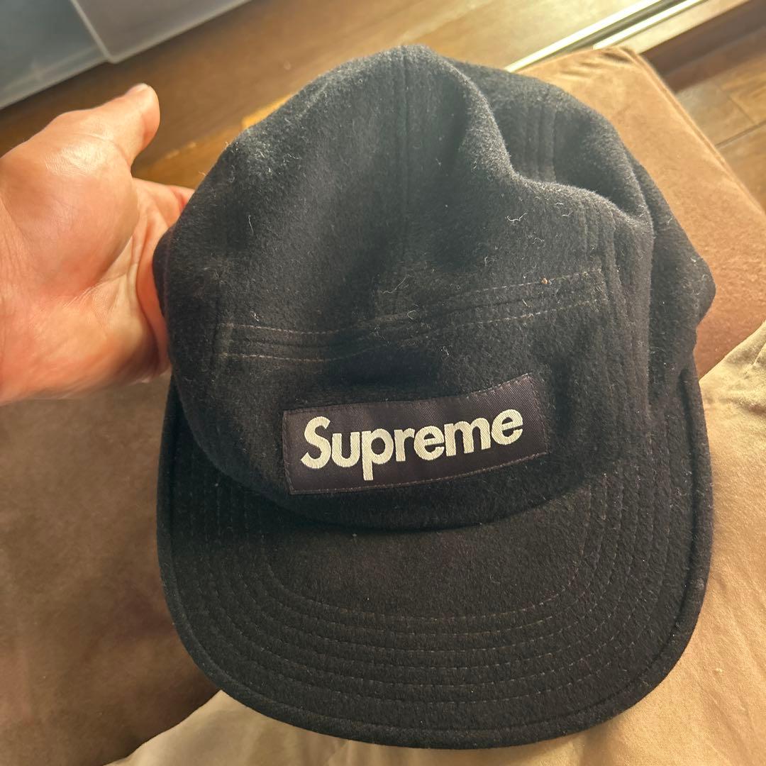 Supreme ブラックキャップ 100%ウール - 帽子新 発売