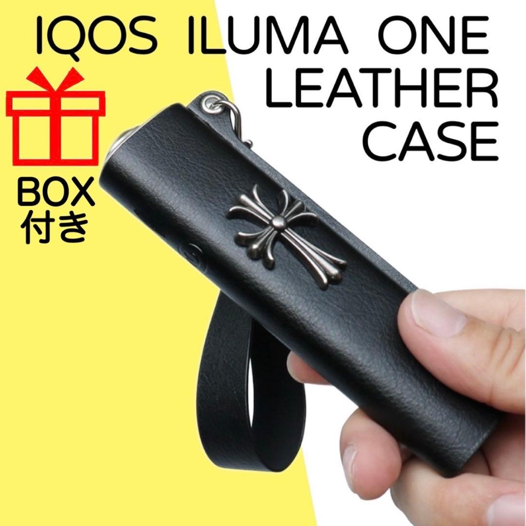 アイコス レザーケース イルマワン アイ IQOS カバー 十字架 ブラック