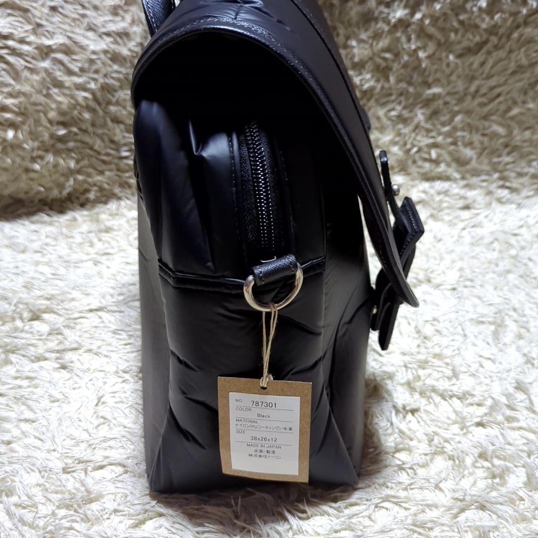 新品Lagasha ナイロン　PUコーティング　牛革　ショルダー　ハンド　バッグ