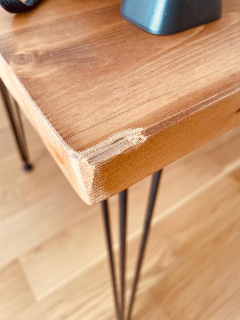 天然木ダイニングテーブル スチール脚