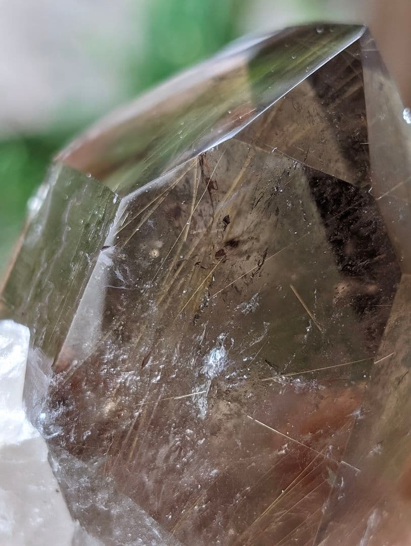 143g 大きめ ブラジル産 原石 ルチルにスモーキークォーツBH6