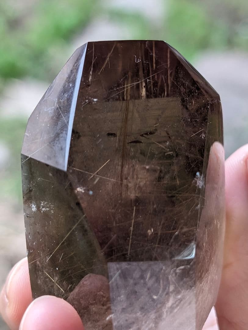 143g 大きめ ブラジル産 原石 ルチルにスモーキークォーツBH6