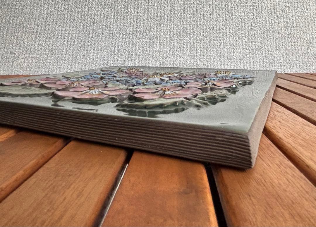 スウェーデン ヴィンテージ Jie Gantofta ジィガントフタ 陶板 花