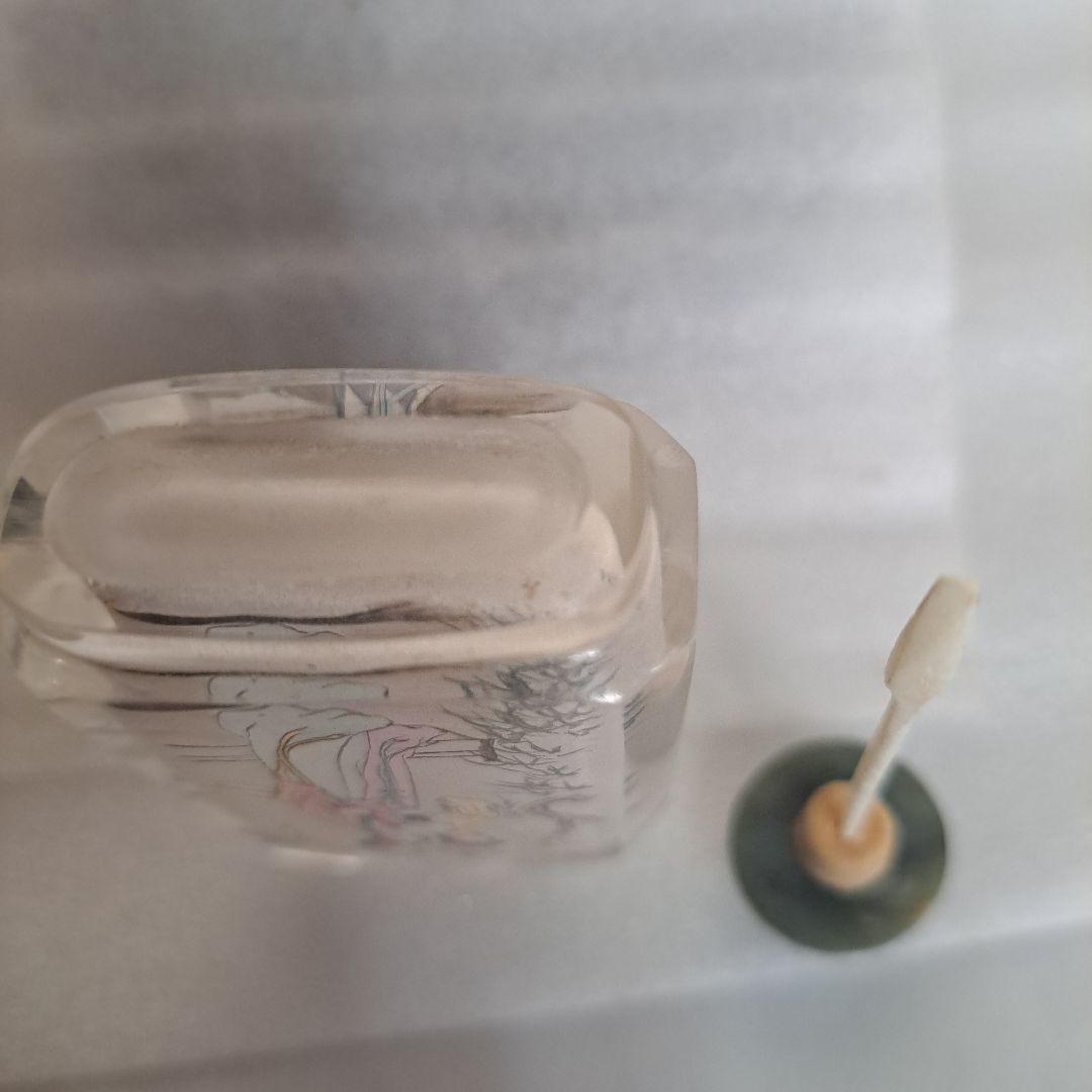 中国 硝子内絵細密技巧 美人内絵文 硝子内絵鼻煙瓶