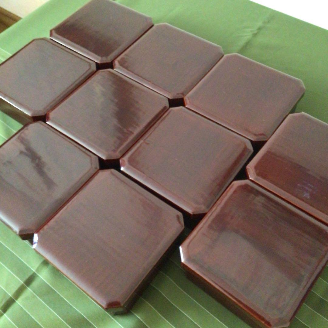 茶道具　小型　縁高　縁高重箱　10客揃え　共箱付き　菓子入れ　漆器　骨董品　茶道