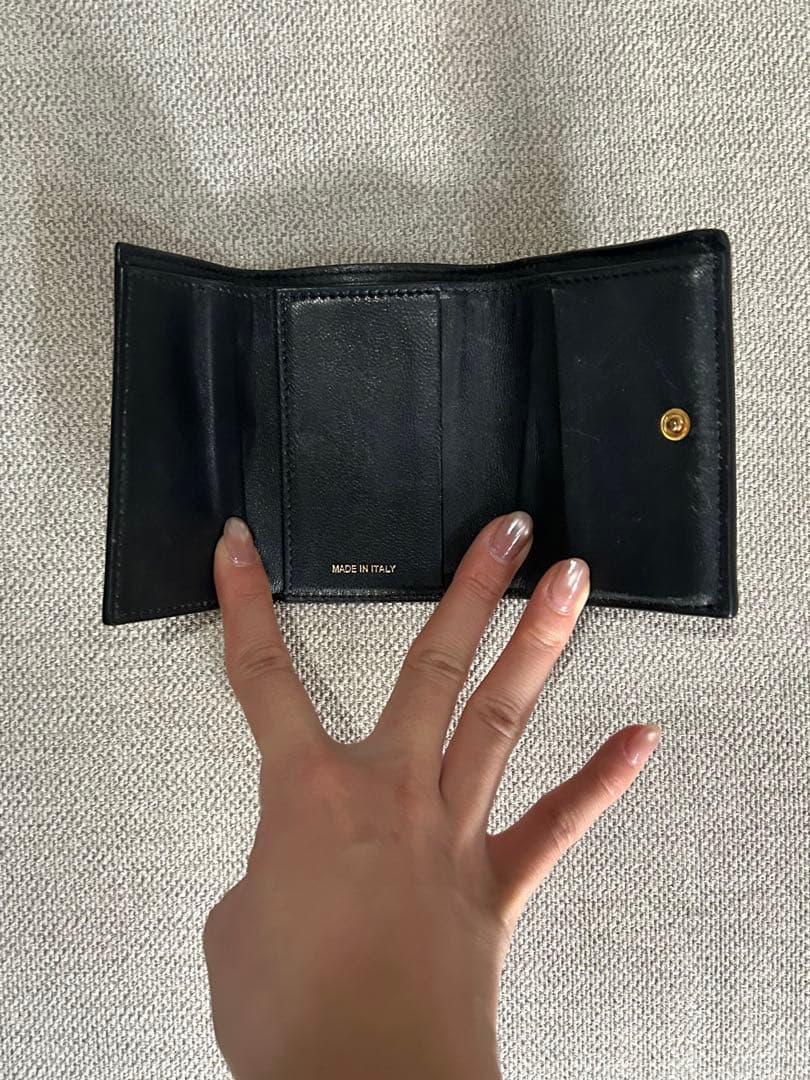 MARNI レザー製三つ折り財布 バーガンディ