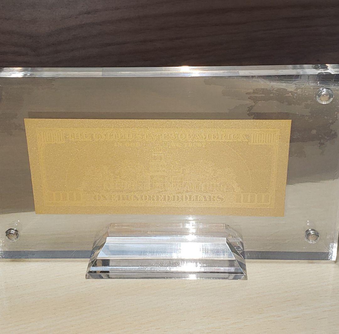 純金100ドル紙幣 縁起物インテリア